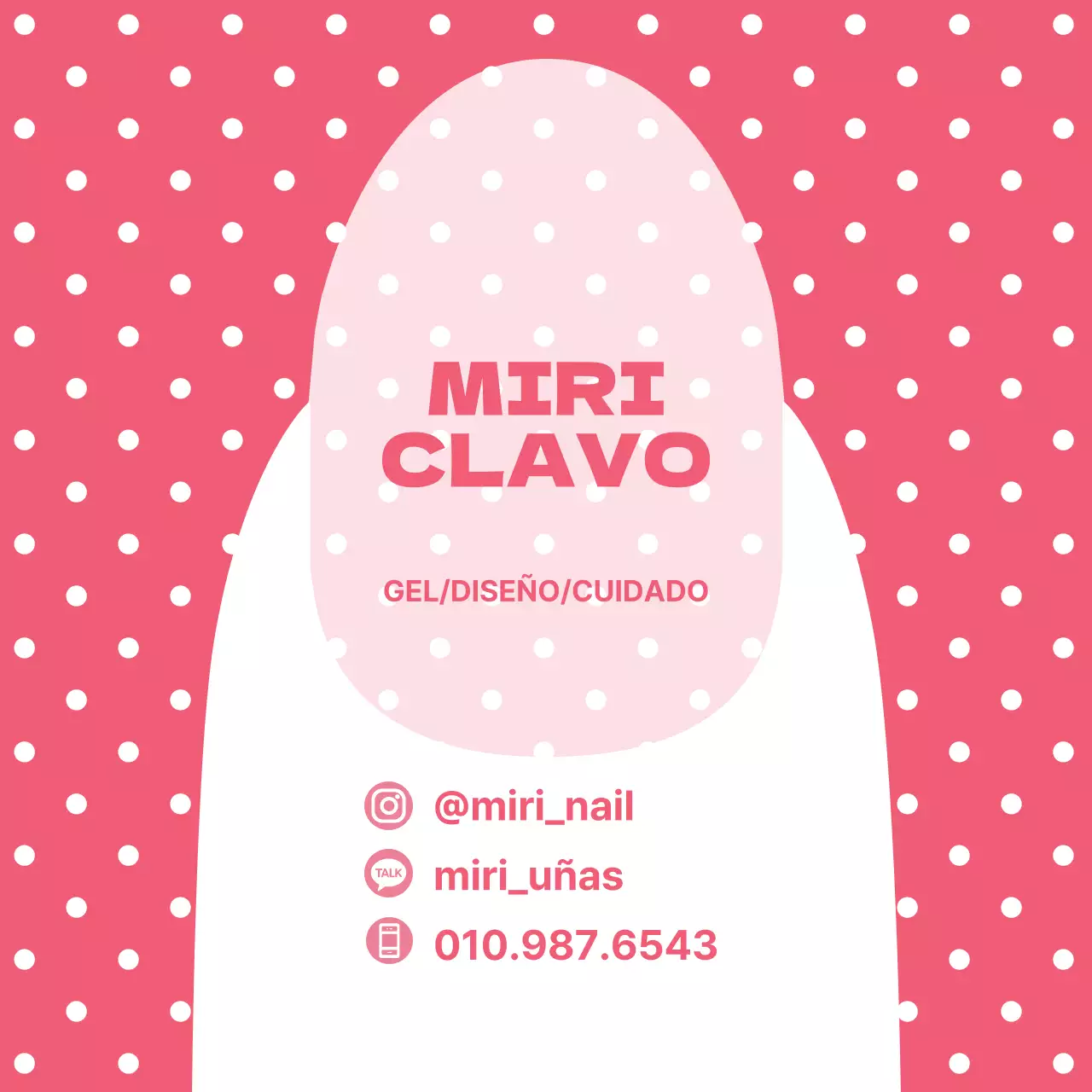 Pink Polka Dots Fondo Uñas Ilustración Uñas