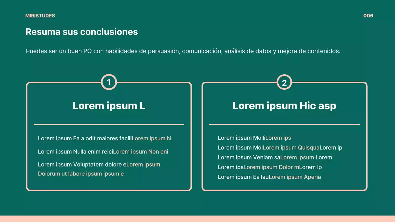 PO presentación de trabajo en verde y rosa