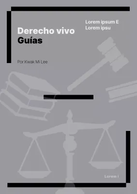 Guía de Derecho viviente con iconos grises y líneas en negrita