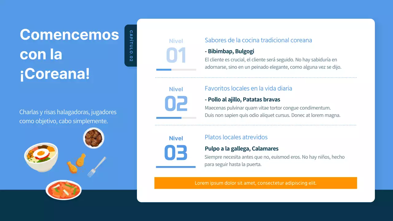 Guía de viaje de Corea del Sur ilustrada en azul y azul marino