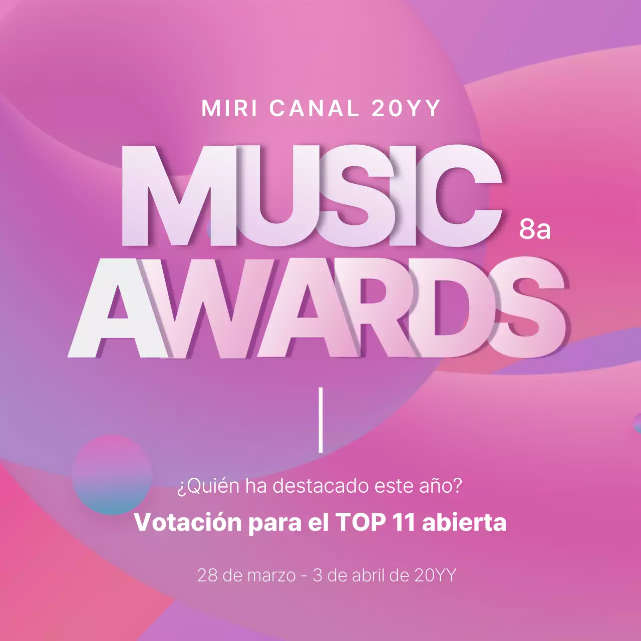 Un premio de música rosa y morado con un toque especial
