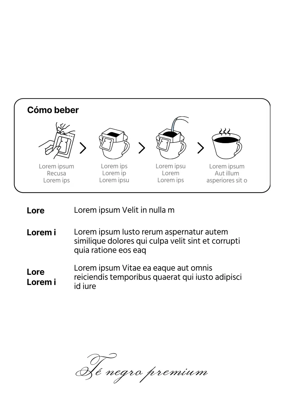 Ilustración de línea Paquete de té negro