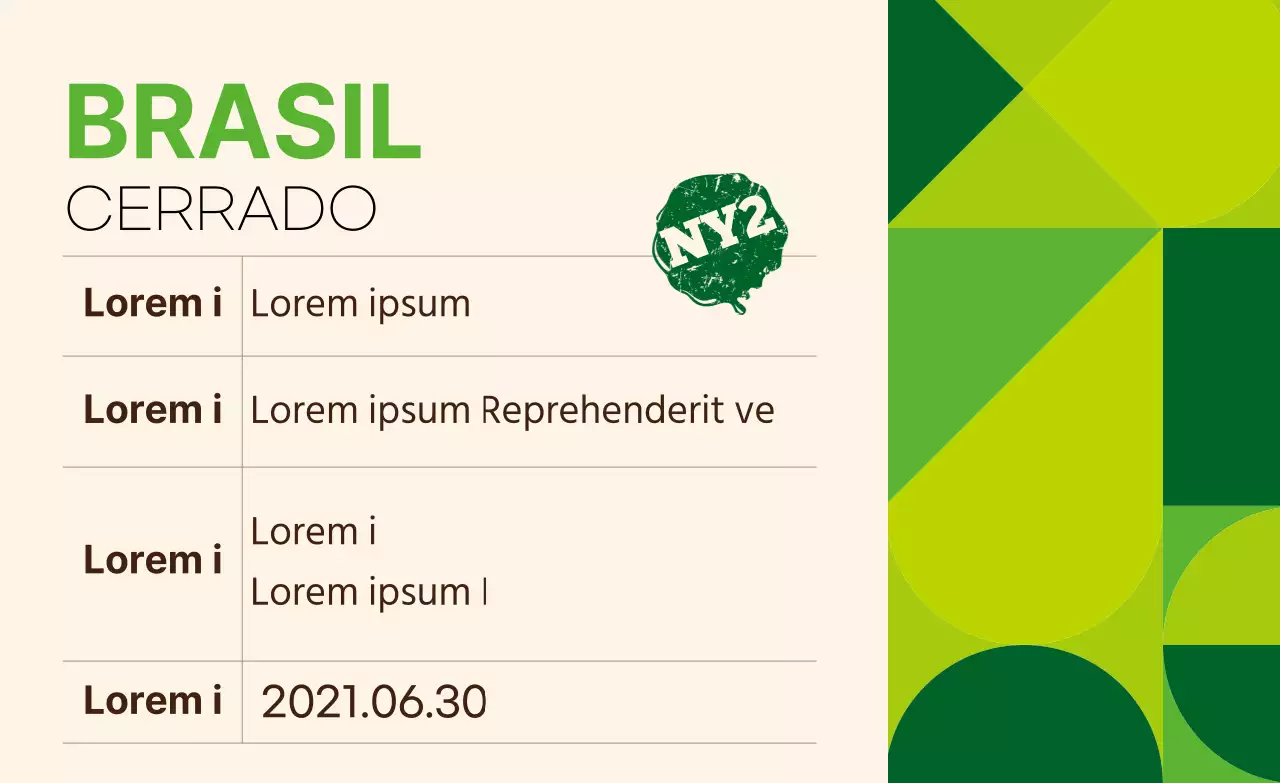 Etiqueta de café en grano con estampado de colores Brasil