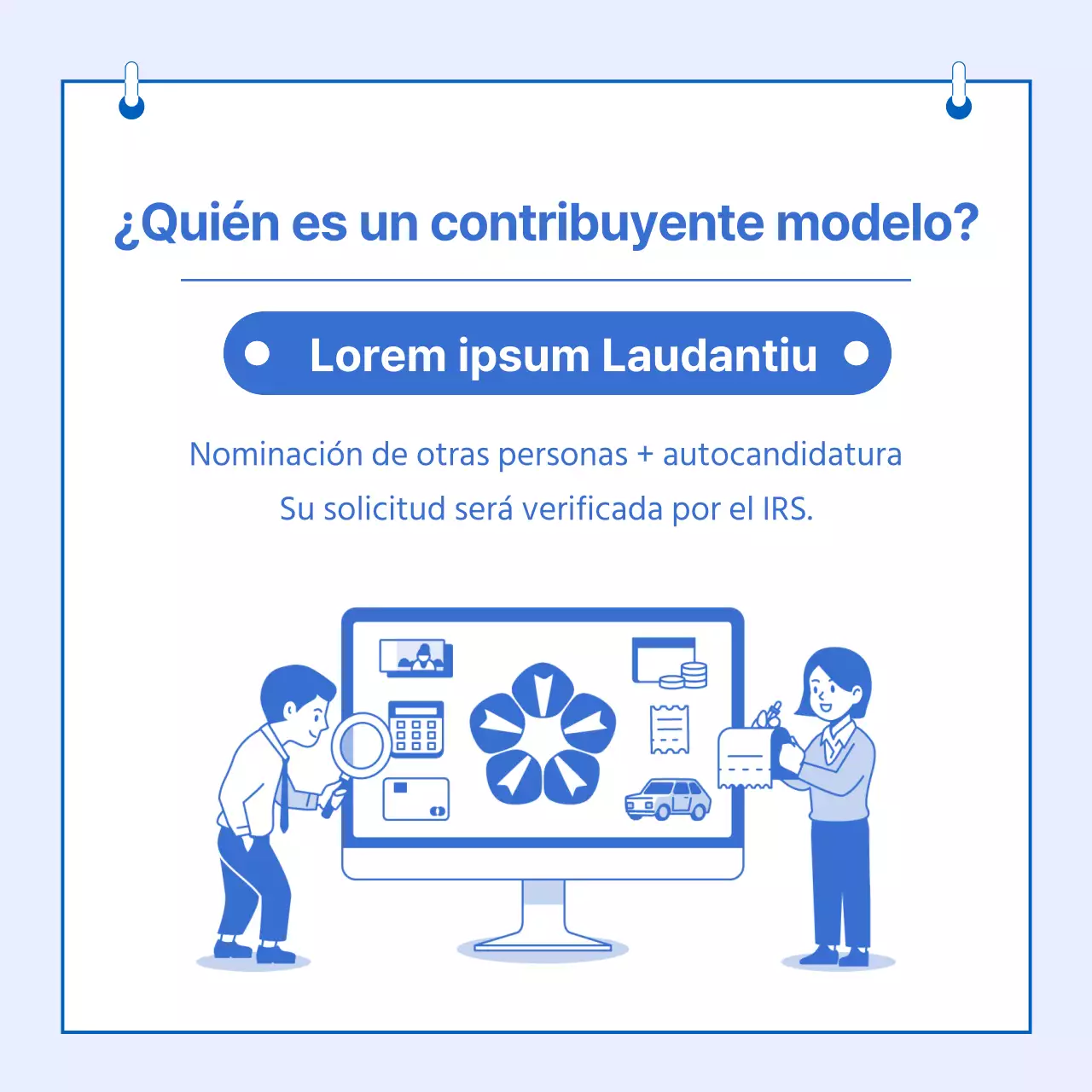 Información sobre la oferta del Día de los Impuestos resaltada en azul ilustraciones limpias