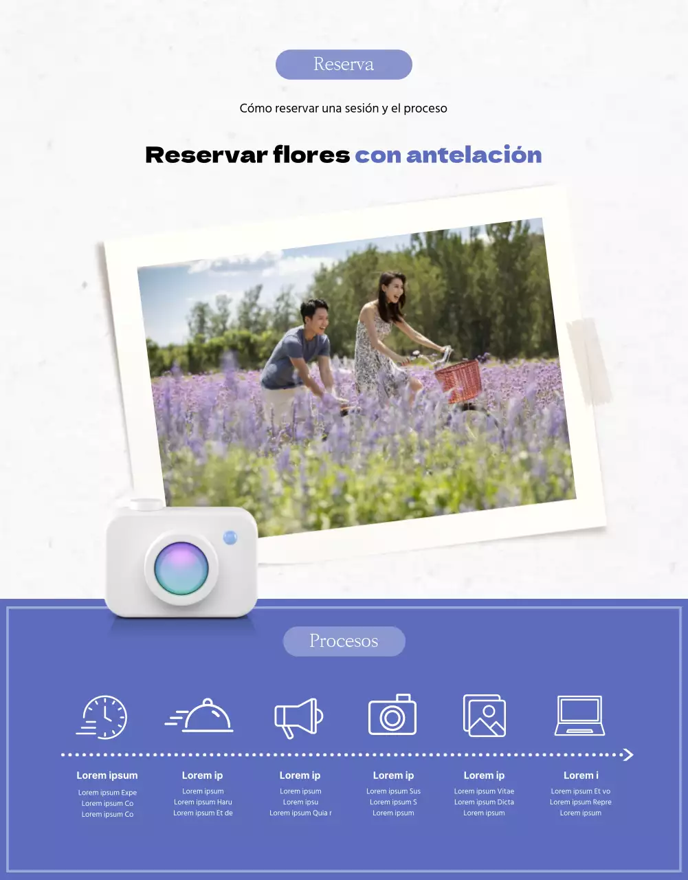 Detalles de la combinación de morado y blanco