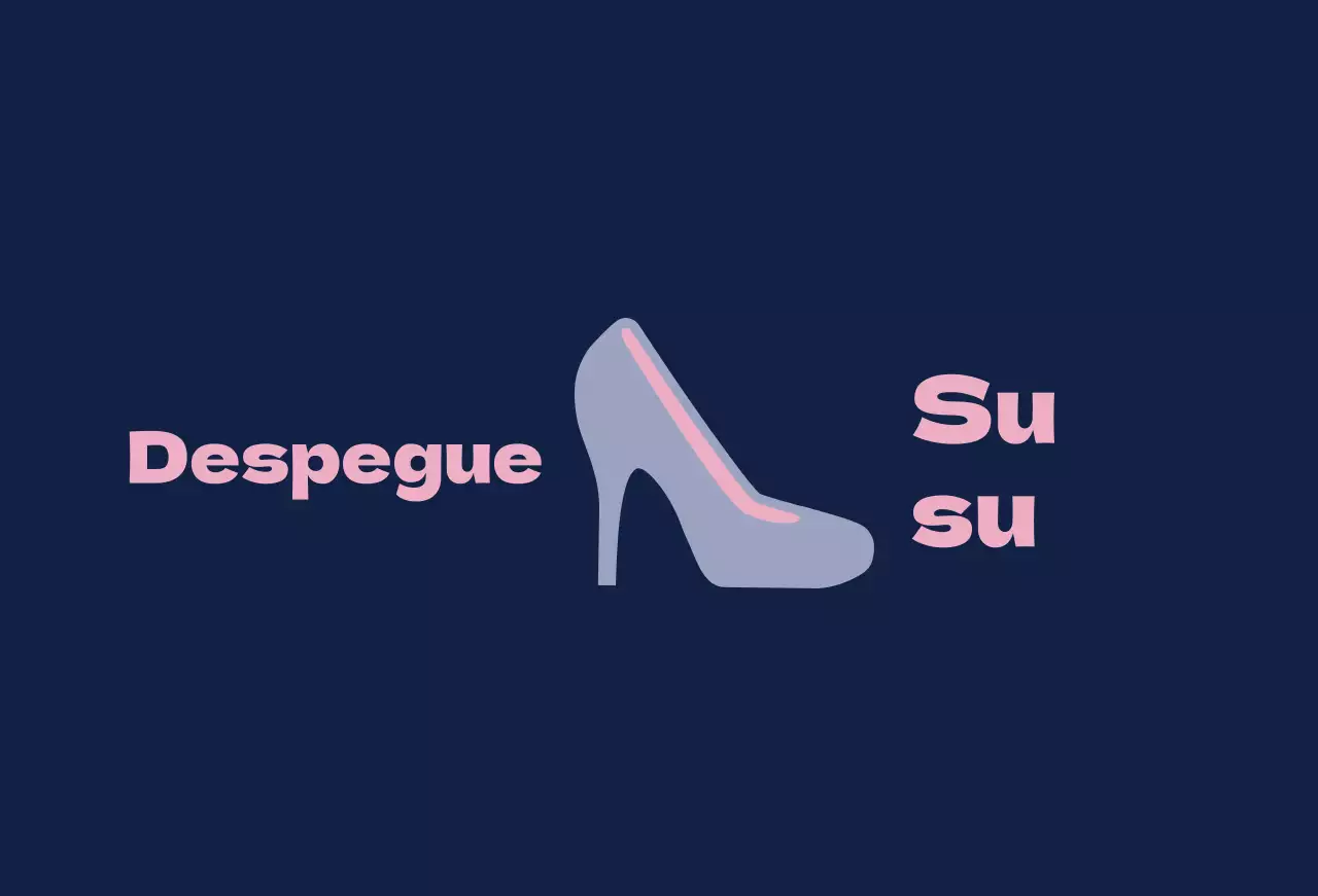 Zapatillas de ballet sobre fondo azul marino con un cartel que pide quitarse las zapatillas.