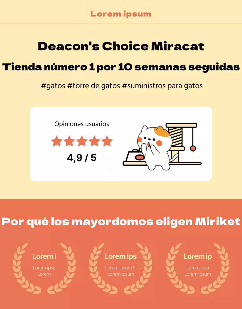 Simpáticas ilustraciones en naranja y amarillo a la venta para gatos