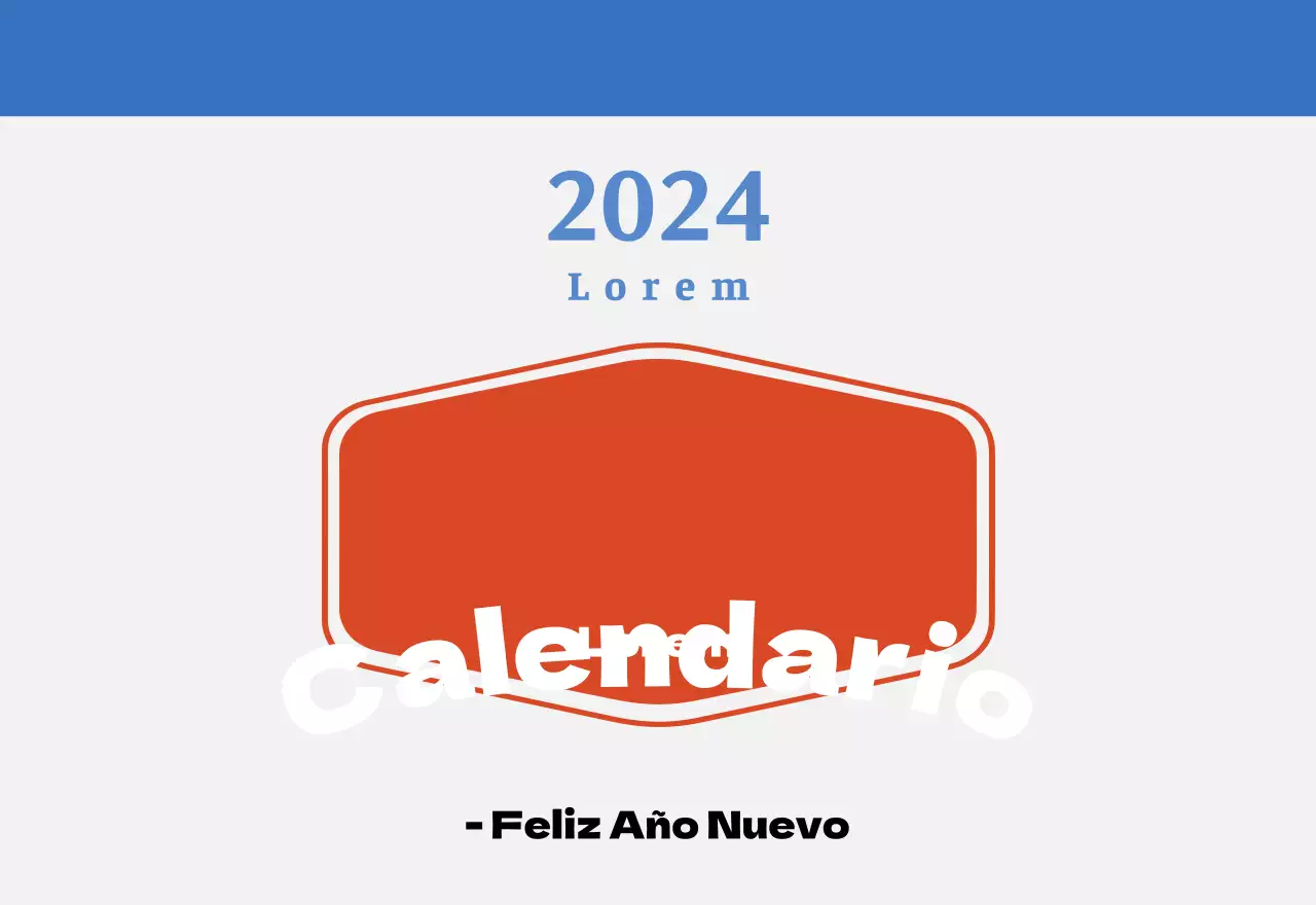 Calendario nostálgico de concepto retro en rojo y azul