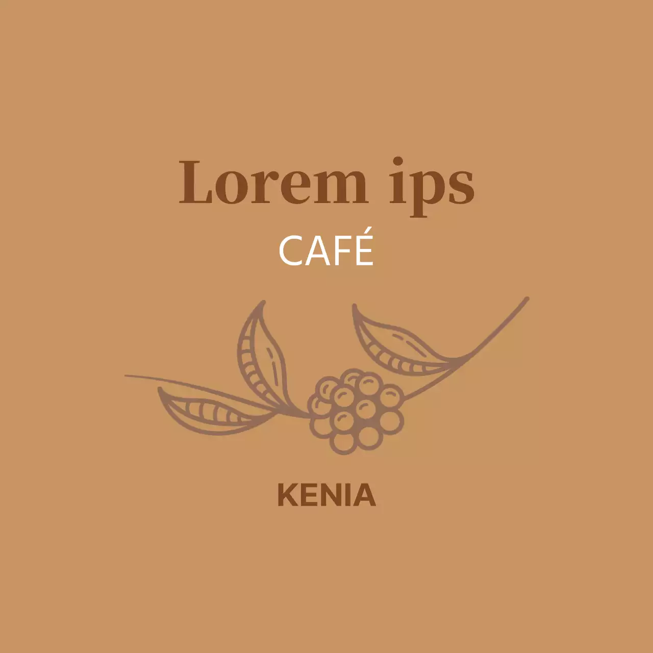 Beige ilustración vintage café etiqueta