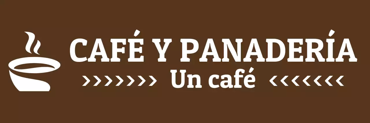 Diseño de delantal de una línea con una ilustración de una taza con café y el logotipo de una panadería.
