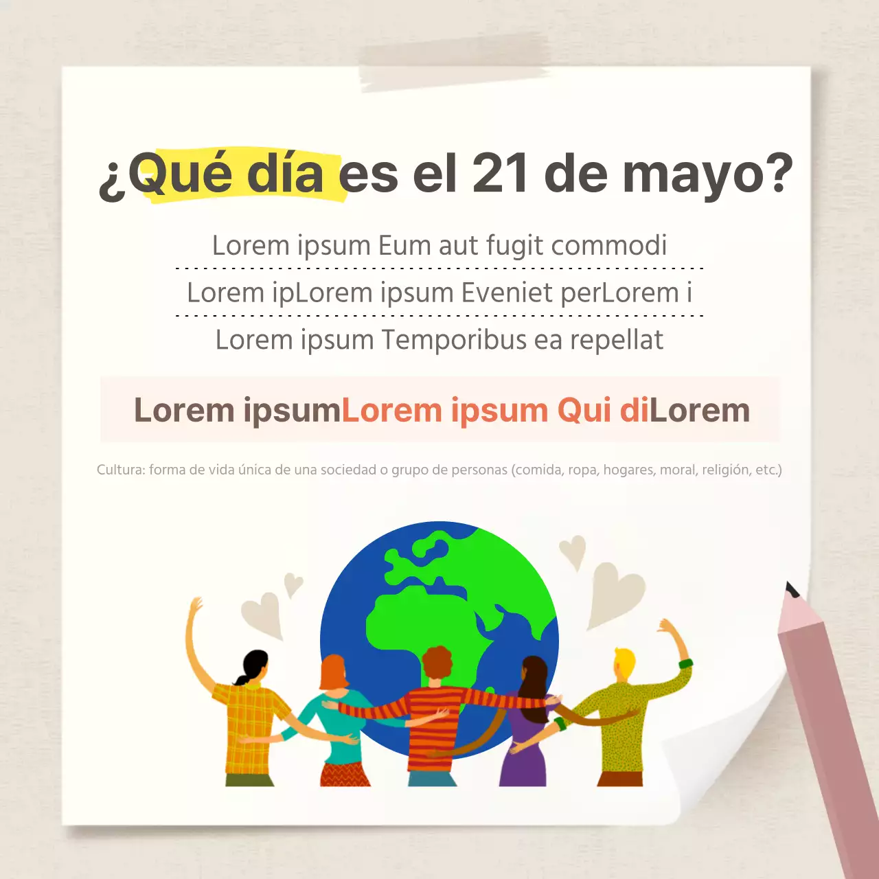 Dooclass Tarjeta del Día Mundial de la Diversidad CulturalNoticias Diseño