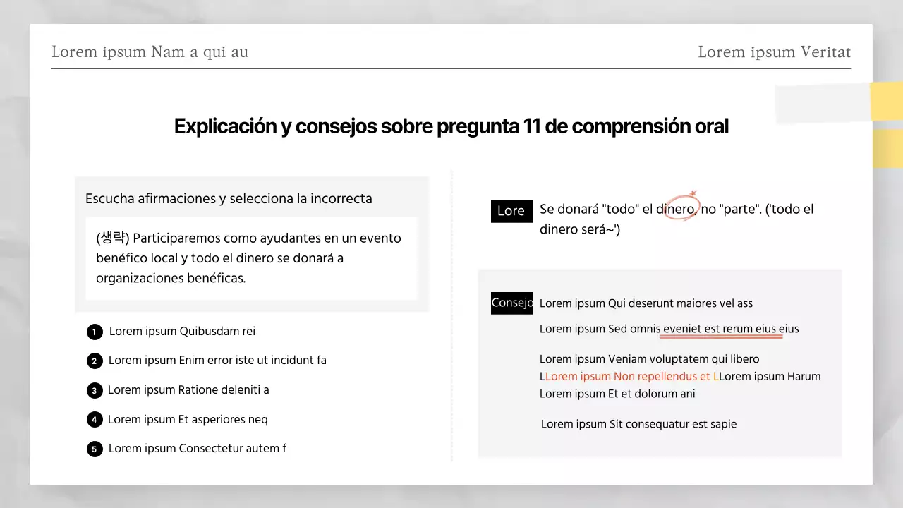 Respuestas al simulacro de examen de papel rojo y blanco