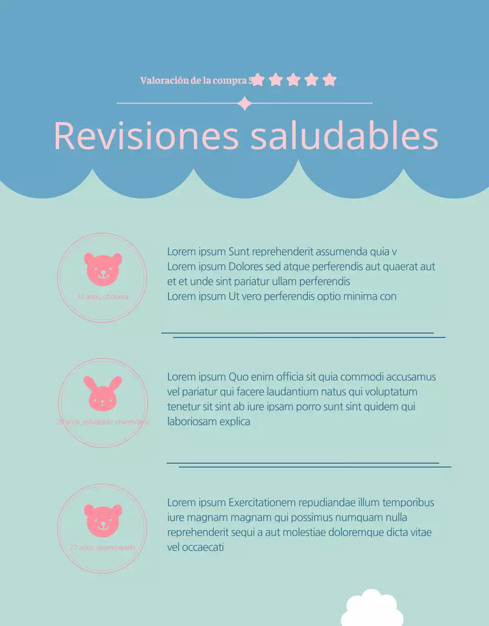 Una propuesta de financiación para un muñeco de peluche rosa y azul claro