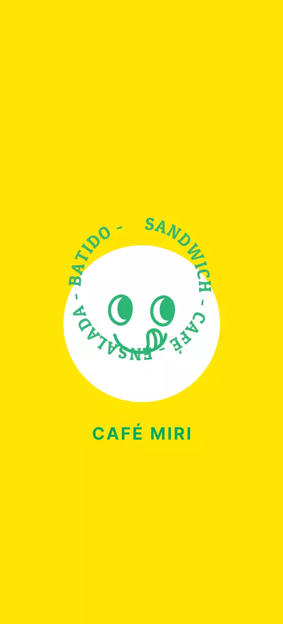 Promocione su cafetería con un sencillo y estilizado logotipo en amarillo y verde