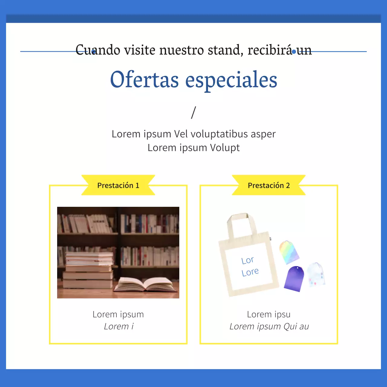 Guía para una sencilla feria del libro en azul y blanco