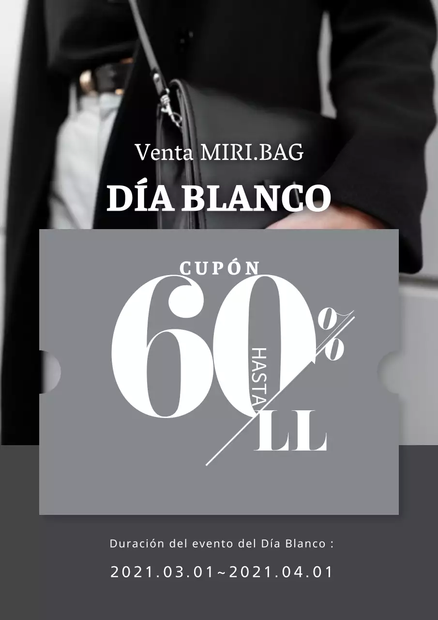 Una venta limpia del Día Blanco en gris y negro