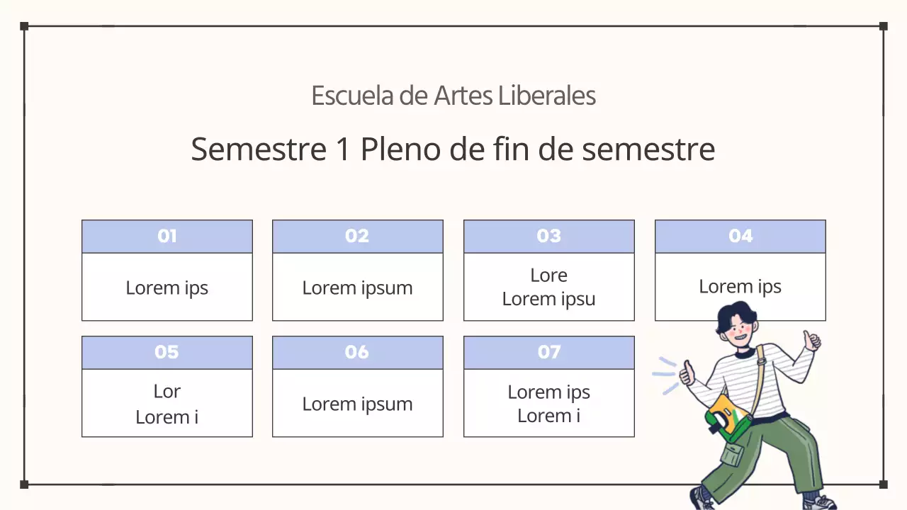 Anuncio del pleno de fin de legislatura con un estilo sencillo en beige y azul claro