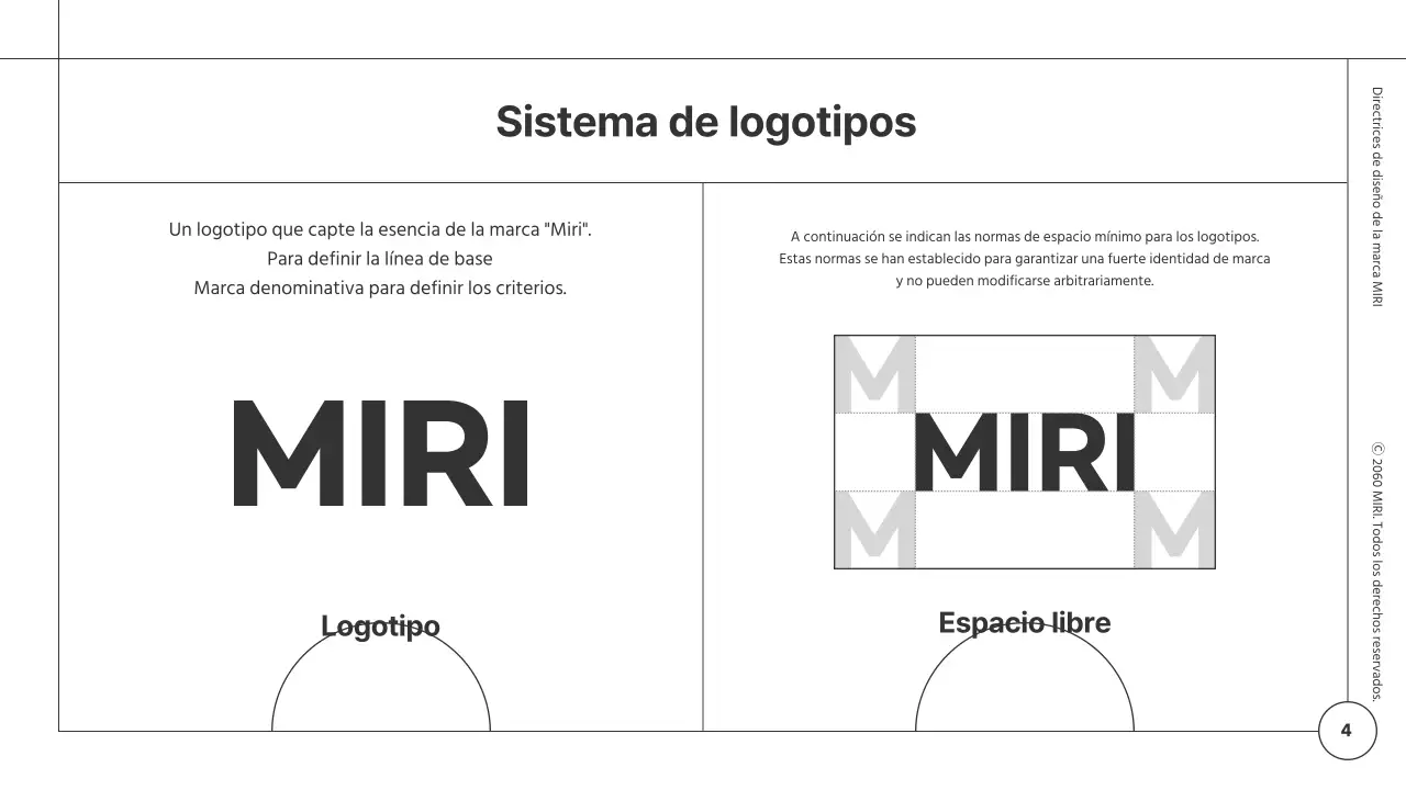 Directrices de diseño de marca para un módulo minimalista con líneas blancas y negras