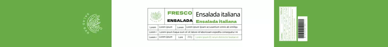 Etiqueta de información sobre la ensalada verde limpia