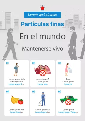 Guía simple de alerta de polvo fino de color gris azulado claro