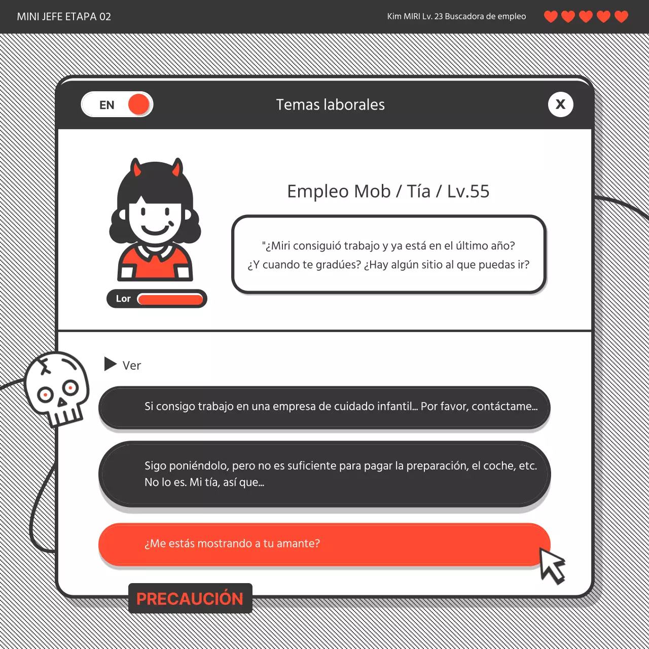 Tarjeta navideña Obon en formato de juego gris oscuro y naranjaNoticias