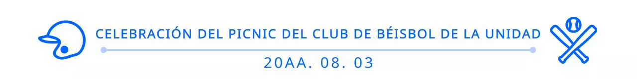 Icono simple y lindo y combinación de texto en azul marino y blanco Layout estilo Club de béisbol celebración de picnic