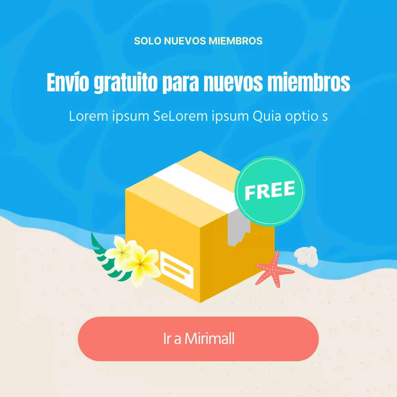 Promocione una venta tropical de verano en azul y amarillo