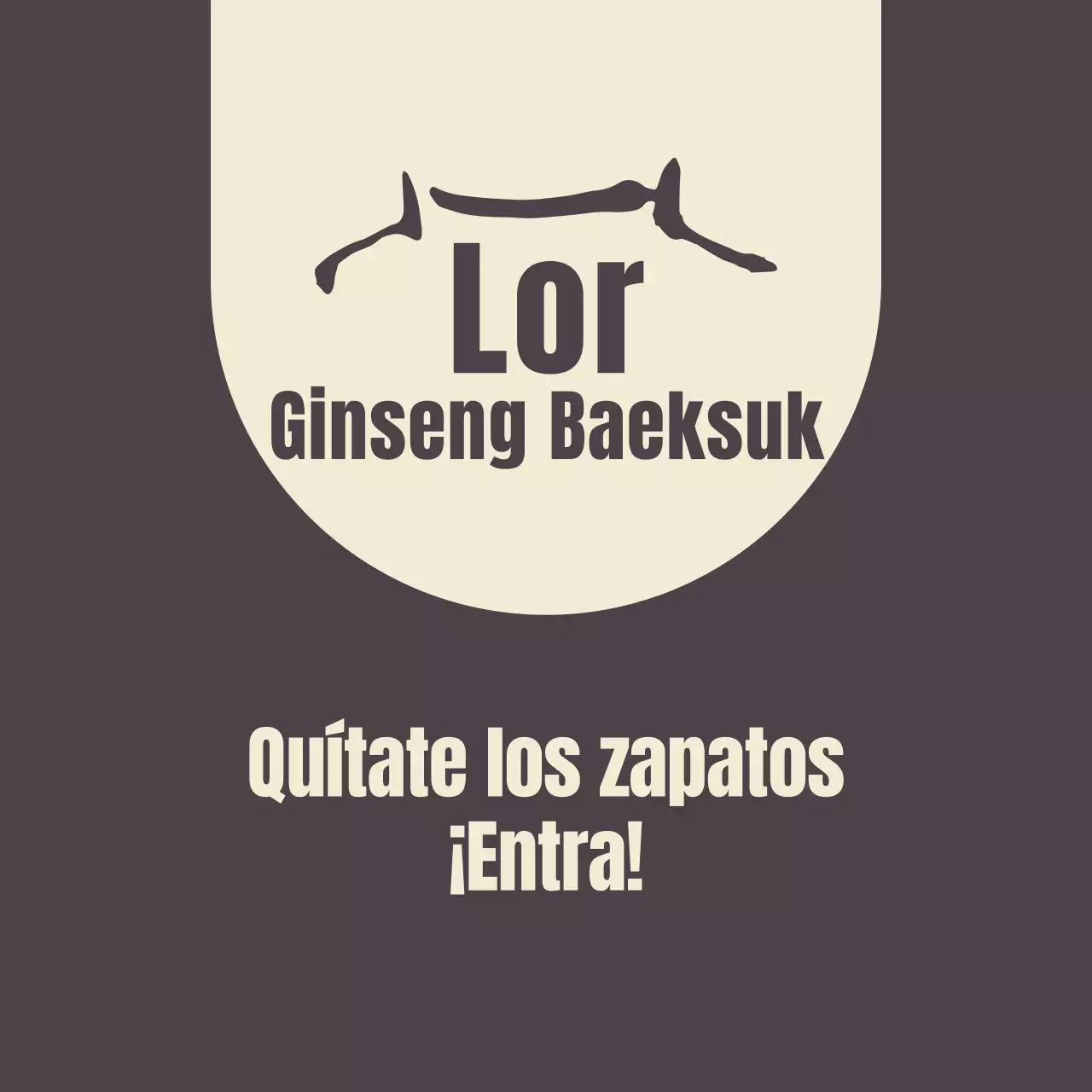 Bálsamo marrón con un cartel que pide quitarse los zapatos.