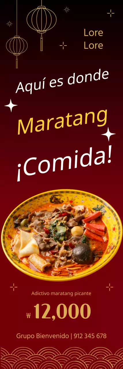 Promoción de un restaurante tradicional Igga Maratang rojo