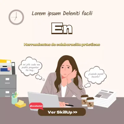 Ilustraciones en color beige para fomentar las habilidades para la vida en el lugar de trabajo