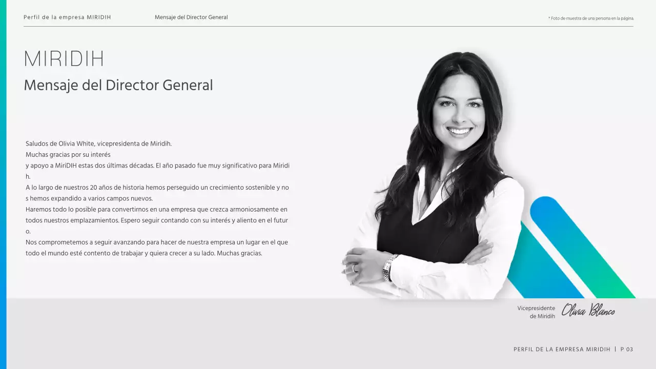 Una moderna carta de empresa en azul y chartreuse