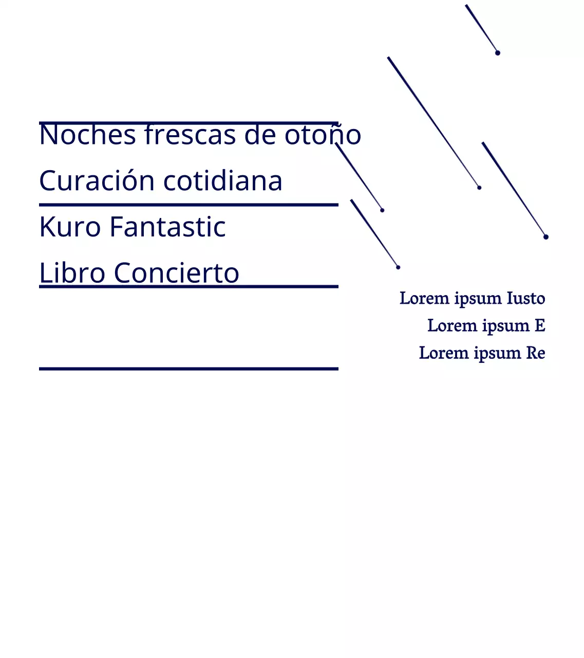 Azul marino simple estrella ilustración estilo libro Concierto información anuncio