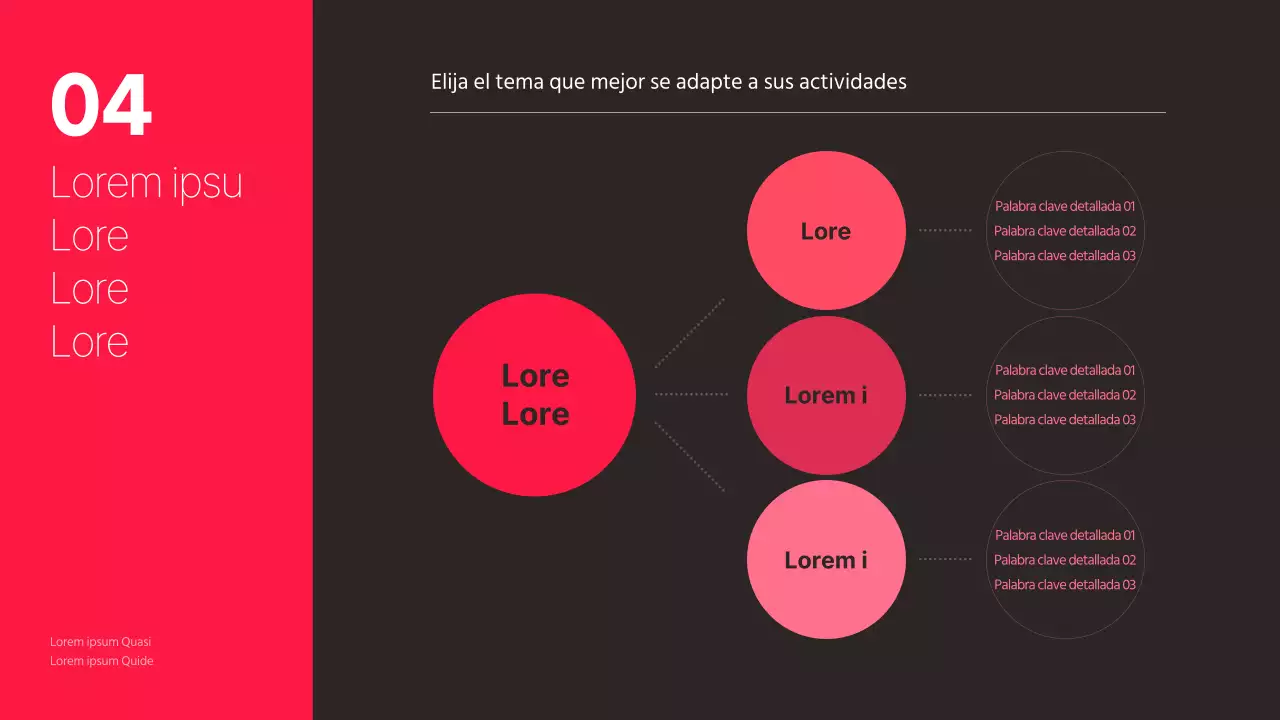 Tema de estrategia de marca personal con fondo negro y detalles en rosa intenso