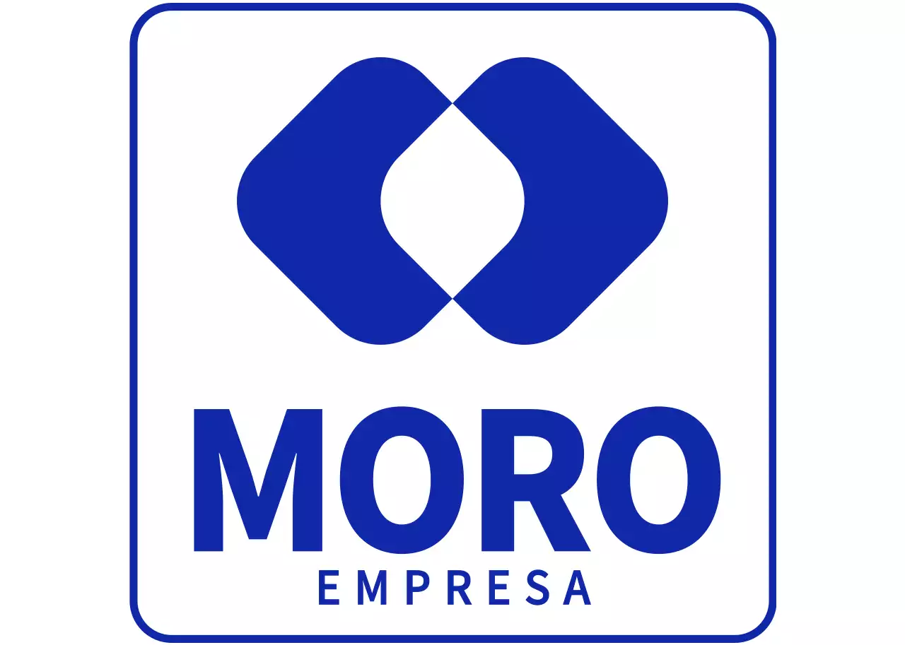 Logotipo corporativo sencillo en blanco y azul marino