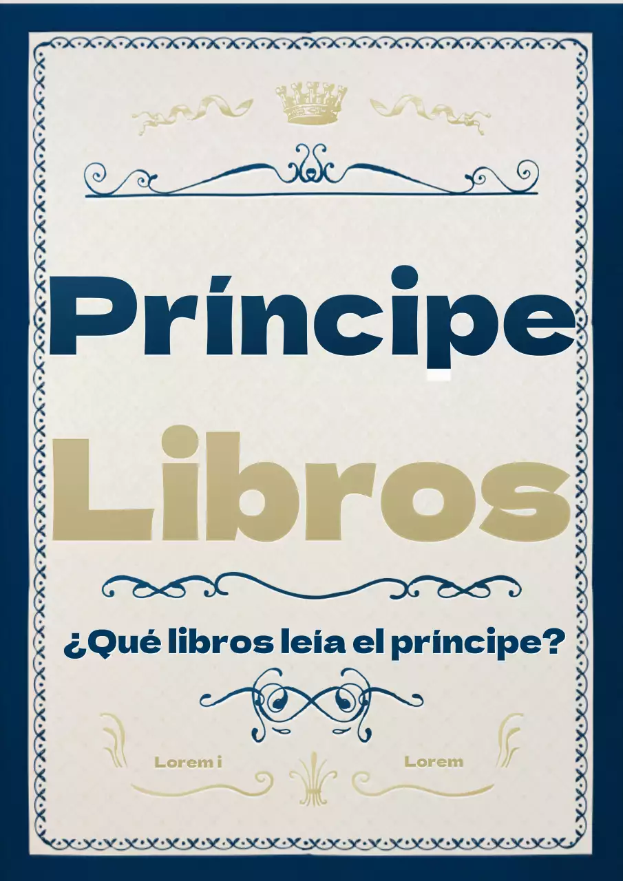 Una novela en estilo decorativo azul y dorado