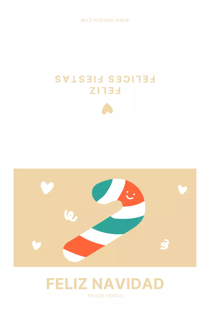 White Cute Christmas Candy Postal Navideña Postal