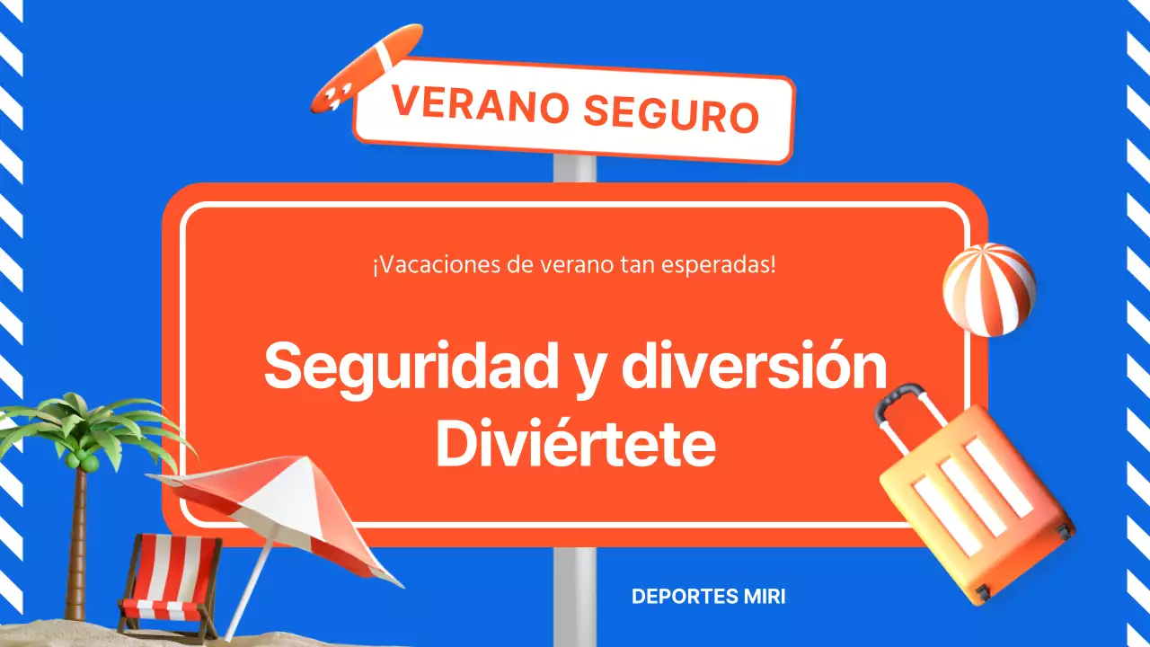 Guía naranja y azul para la seguridad en el agua durante el verano