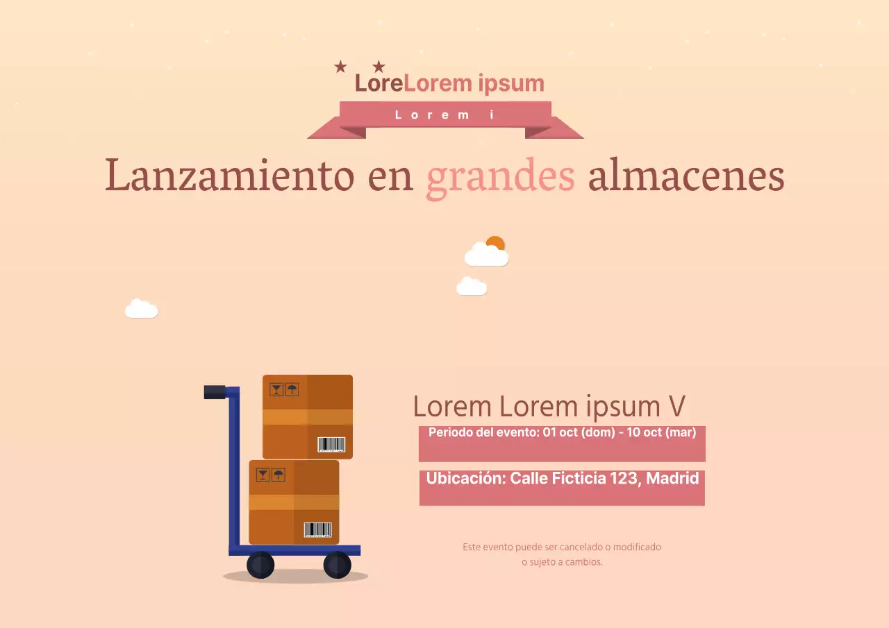 Almacén para liberar eventos