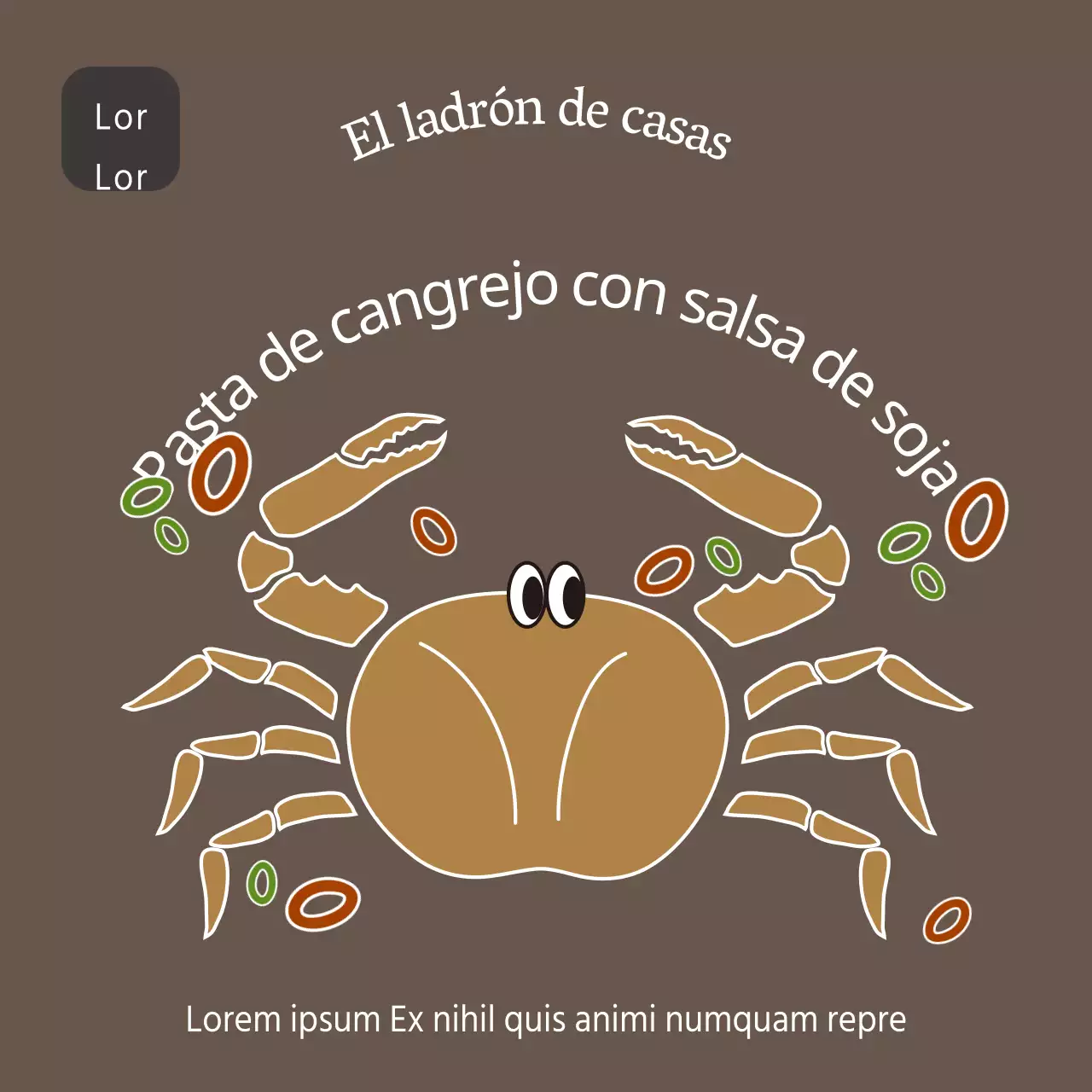 Pasta de cangrejo con salsa de soja