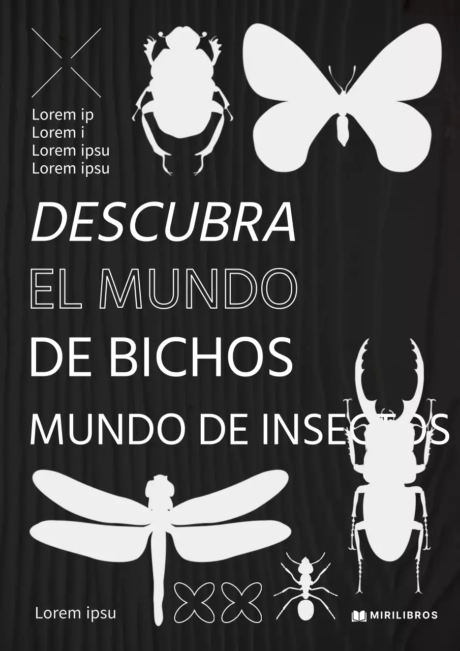 Cubierta atrevida con silueta de insecto negro