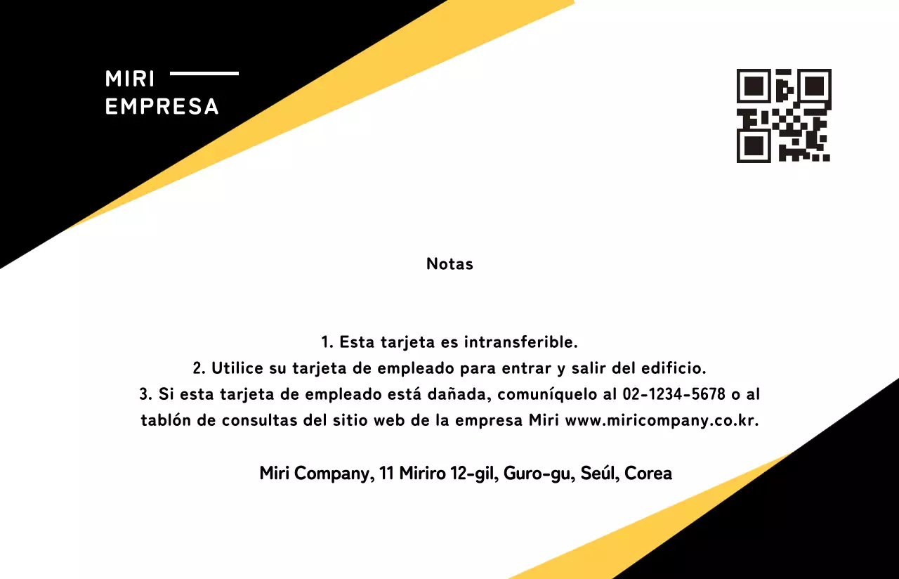 Una tarjeta con un diseño diagonal amarillo