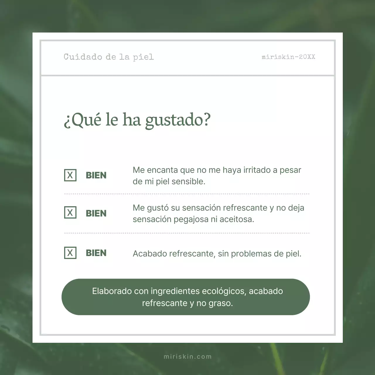 Crítica de Green's Organic Cosmetics