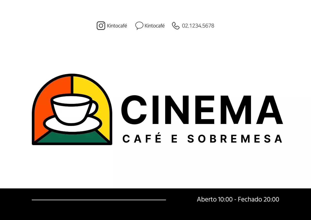 Sinalética promocional de logótipo de café com conceito de ilustração de café colorido