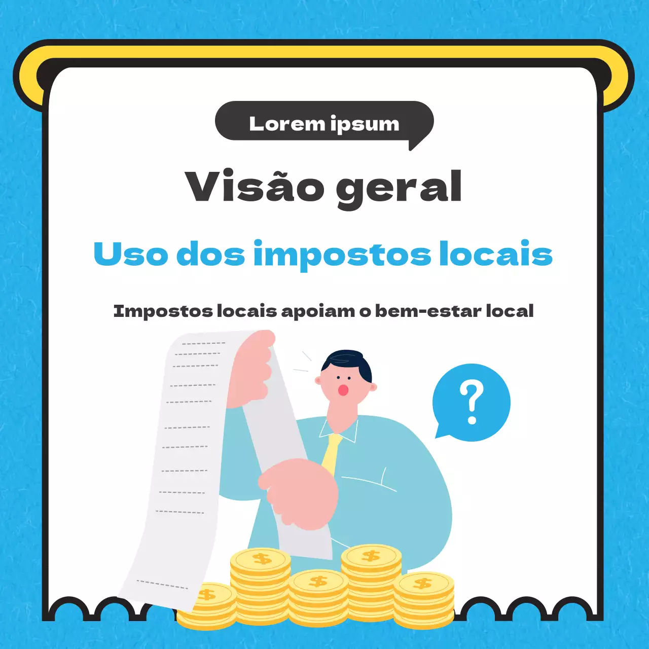 Ilustração a azul claro de um cartão de contribuinte localNotícias