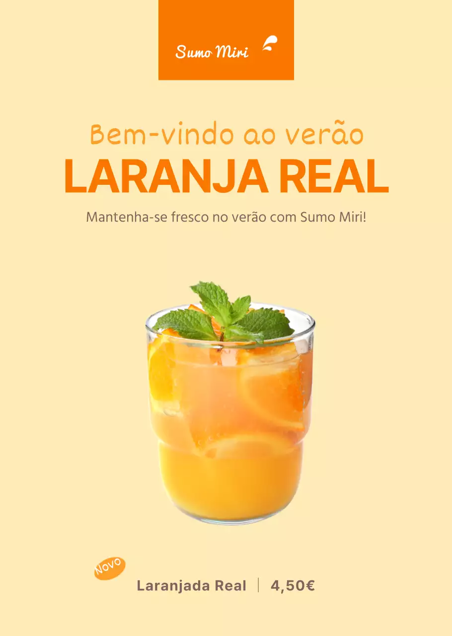 Cartaz transparente para um café amarelo Orangeoid