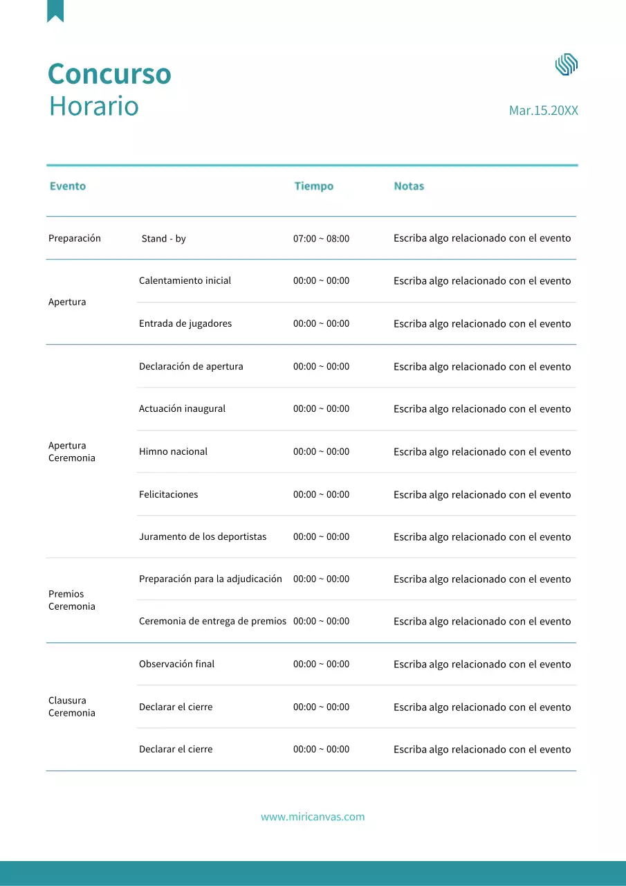 Organigrama simple de un torneo azul