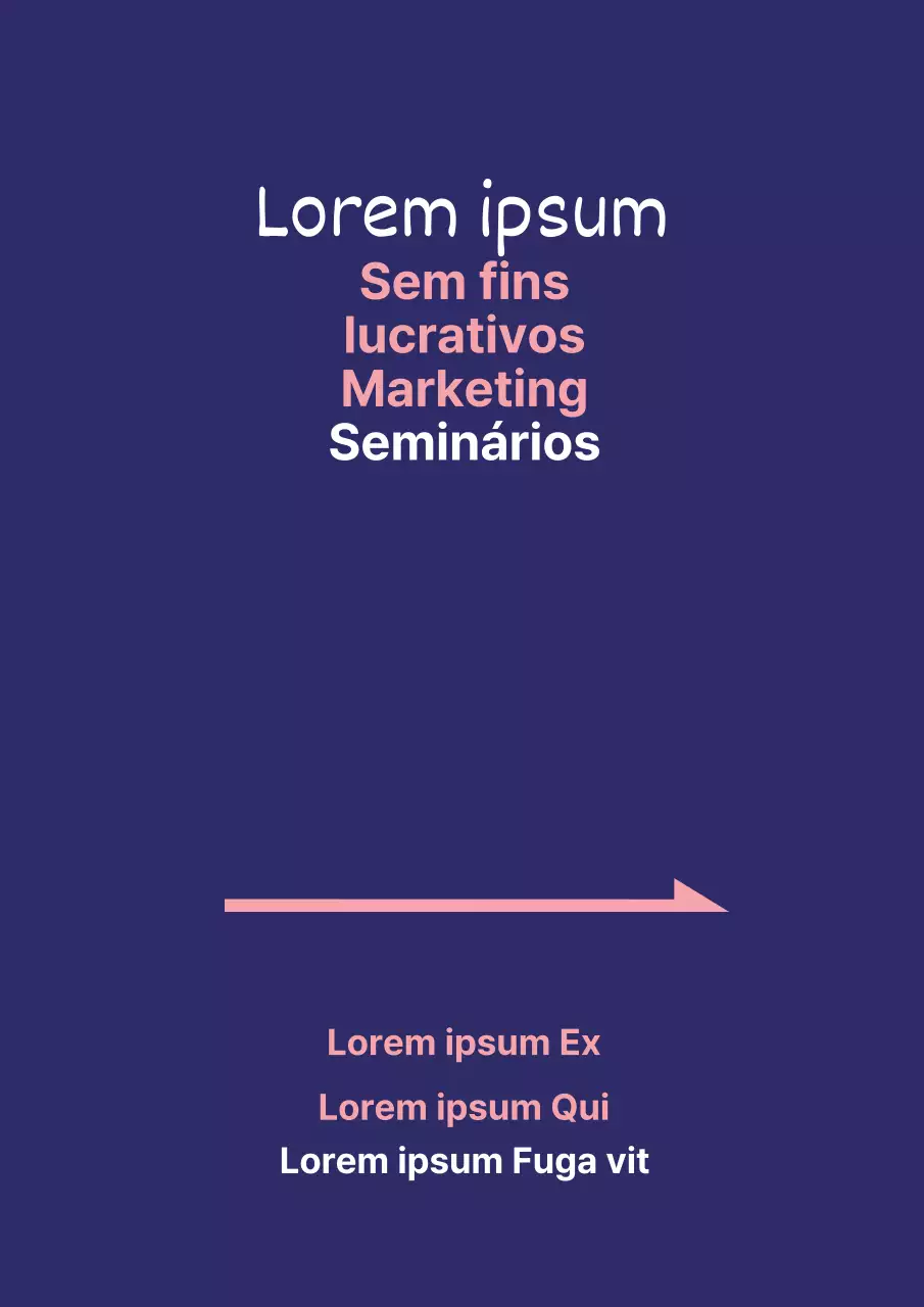 Promova o seu seminário de abertura com um texto simples em azul e cor-de-rosa