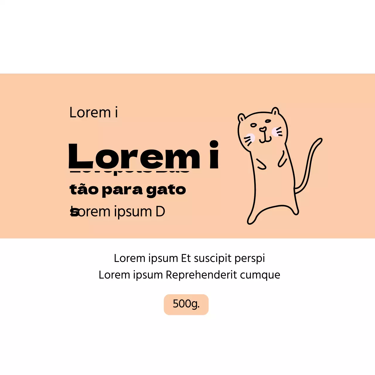 Rótulo elegante para animais de estimação com ilustração cor-de-rosa