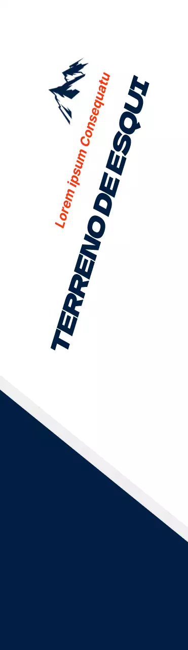 Equipamento de esqui de estilo simples em azul-marinho escuro e branco para anunciar e promover descontos.