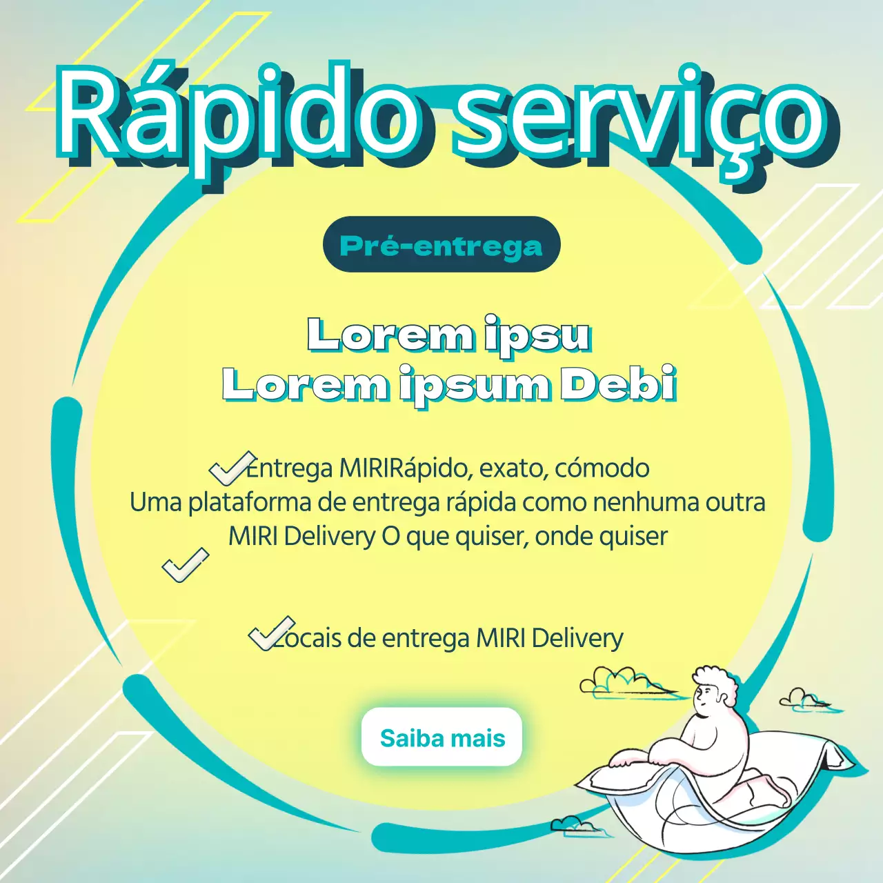 Serviço rápido moderno Annya em amarelo e azul
